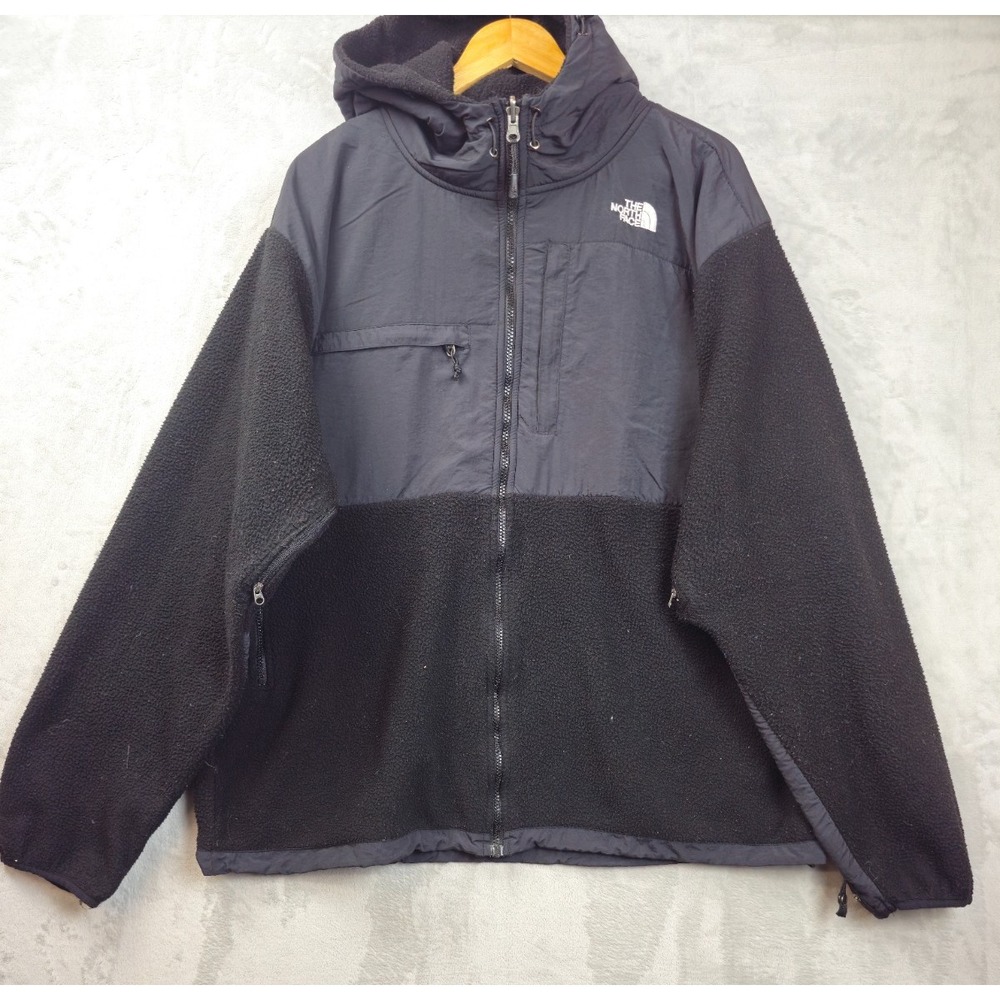 The North Face Denali Fleece Jacket Mens 4XL (act 2XL) Black Hooded Full Zip